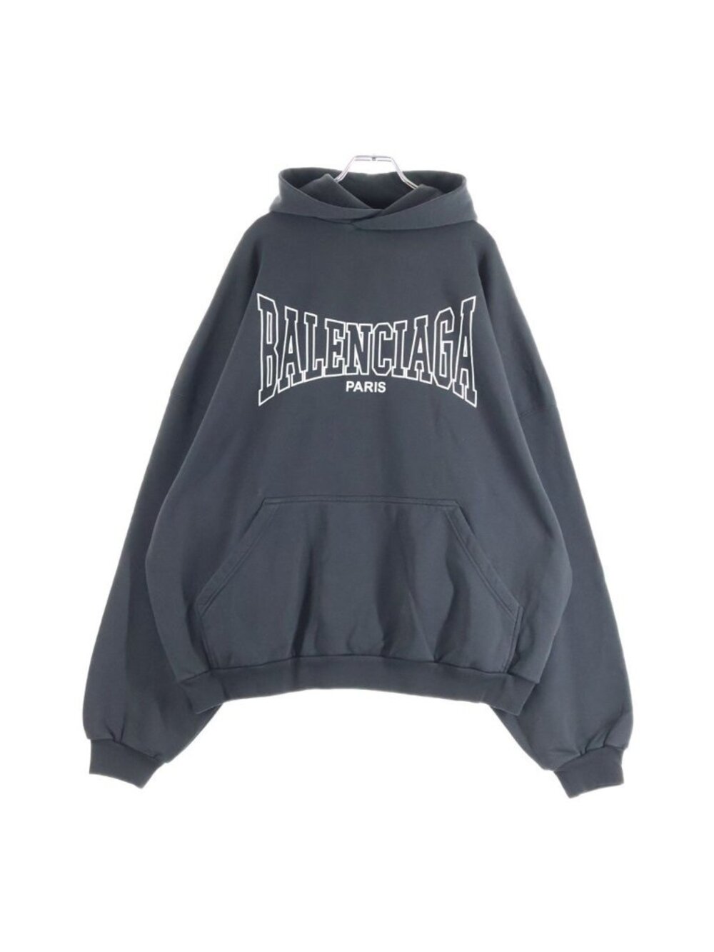 Balenciaga Front Boxinglogo Print Pullover Hoodie Black